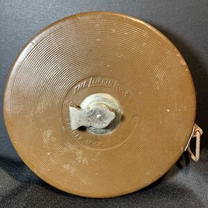 VTG“The Lufkin Rule Co” 100 Ft Leather Bound Tape Measure USA Great Condition